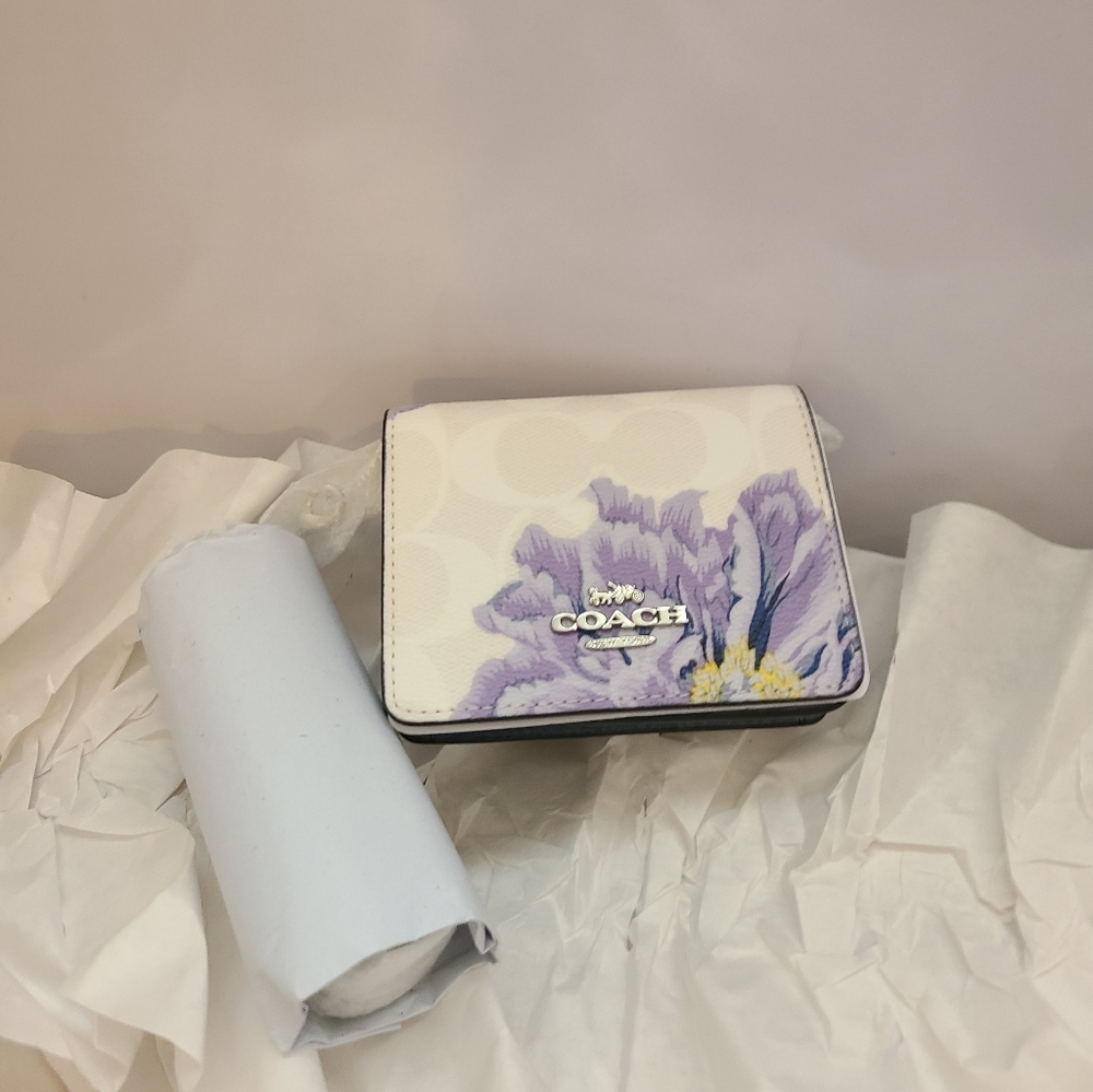 Coach Mini Wallet In Sign canv With Kaffe Fassett